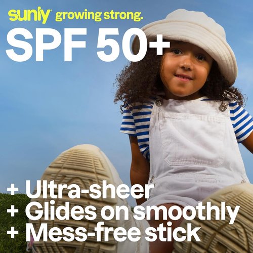 ATTITUDE Kids Mineral Sunscreen Face Stick SPF 50 - EWG Verified, Non-Nano, Vegan, 0.53 oz