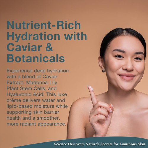 Lira Clinical BIO Caviar Crème - Hydrating Daily Facial Moisturizer with Peptides & Vitamin C - Travel Size 1 oz