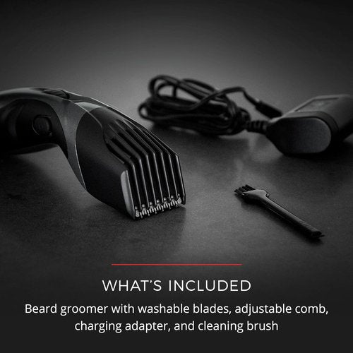 Remington Barba Beard Trimmer - Cordless Groomer with Ceramic Blades, 9 Length Settings & Rechargeable Battery