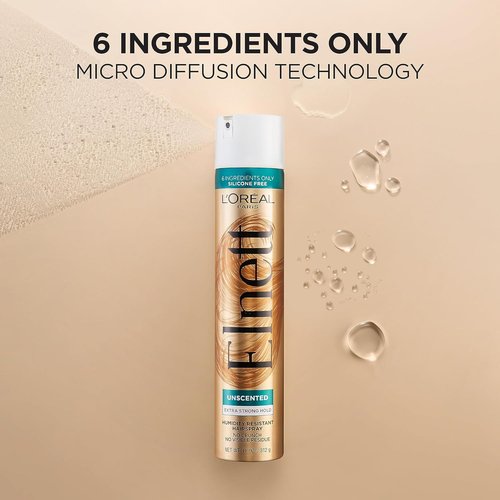 L'Oreal Paris Elnett Satin Extra Strong Hold Hairspray - Unscented, 11 Ounce (Pack of 2)