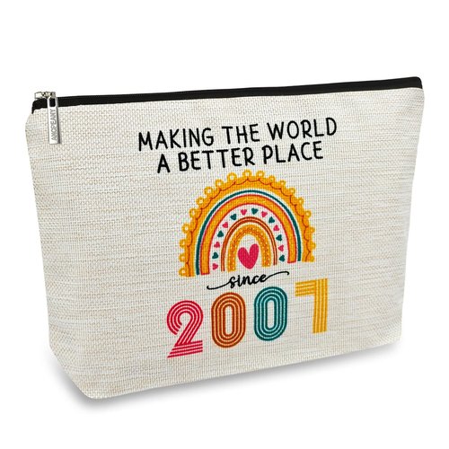 ancpeany 19th Birthday Gifts for Girls Makeup Bag, 2007 Happy 19th Birthday Decorations for Teen Girls, 19 Year Old Girl Birthday Gifts for Daughter, Sister, Granddaughter, Cosmetic Travel Pouch