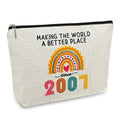 ancpeany 19th Birthday Gifts for Girls Makeup Bag, 2007 Happy 19th Birthday Decorations for Teen Girls, 19 Year Old Girl Birthday Gifts for Daughter, Sister, Granddaughter, Cosmetic Travel Pouch