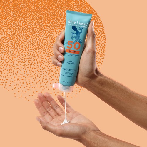 Blue Lizard Sport Mineral SPF 50 Lotion, Ideal for Athletes, 100% Mineral Sunscreen Actives, Fragrance-Free, Paraben-Free, Vegan, 5 fl oz