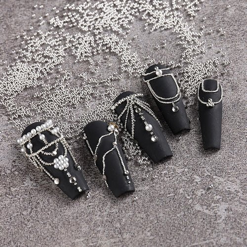 3D Star Nail Charms, Gold & Silver Mixed Styles Metallic Studs Rhinestones Stars and Mixed Sizes Mini Metal Caviar Beads, Nail Jewelry Decorations Manicure Supplies with Tweezers and Pick-up Pencil