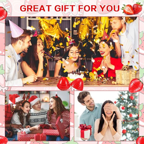Skiennix Strawberry Lip Balm - 12 Pcs Moisturizing & Plumping Hydrating Protectors | Perfect Valentine's Gift