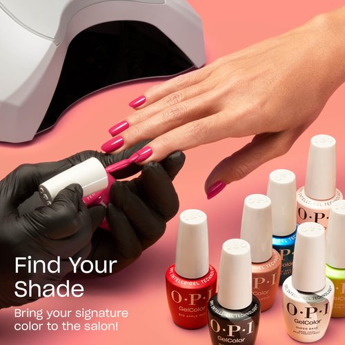OPI GelColor Spread the Cherry | Opaque Bright Cherry Red Shimmer LED Cure Gel Nail Polish | Salon-Quality Shine, Long-Lasting Wear | 0.5 Fl Oz | Good Enough to Treat | Holiday 2025