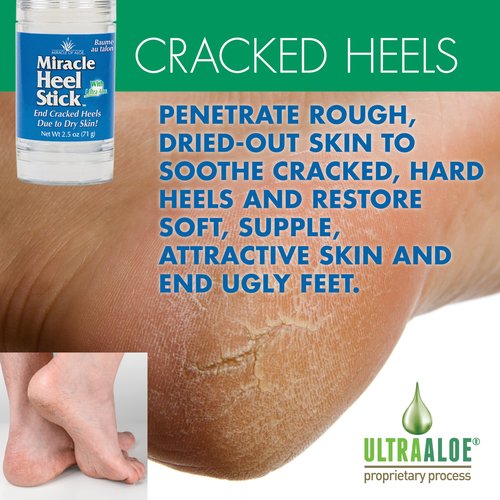 2 Pack - Heel Balm for Dry Cracked Feet - Miracle Heel Stick for Cracked Heel Repair - Cracked Heel Treatment - Formulated with Pure Aloe Vera, Tea Tree Oil, Shea & Cocoa Butters | 2.5 oz
