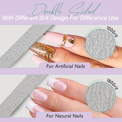 Professional Disposable Zebra Nail Files 100/180 Grit 5" Double Sided Emery Board Manicure Pedicure Tools 100Pcs