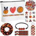 Seenelling 56 Pcs Basketball Stuff Inspirational Gifts for Players Teams Cosmetic Bag Women Hair Ties Sport Lovers Gifts for Birthday Sport favors