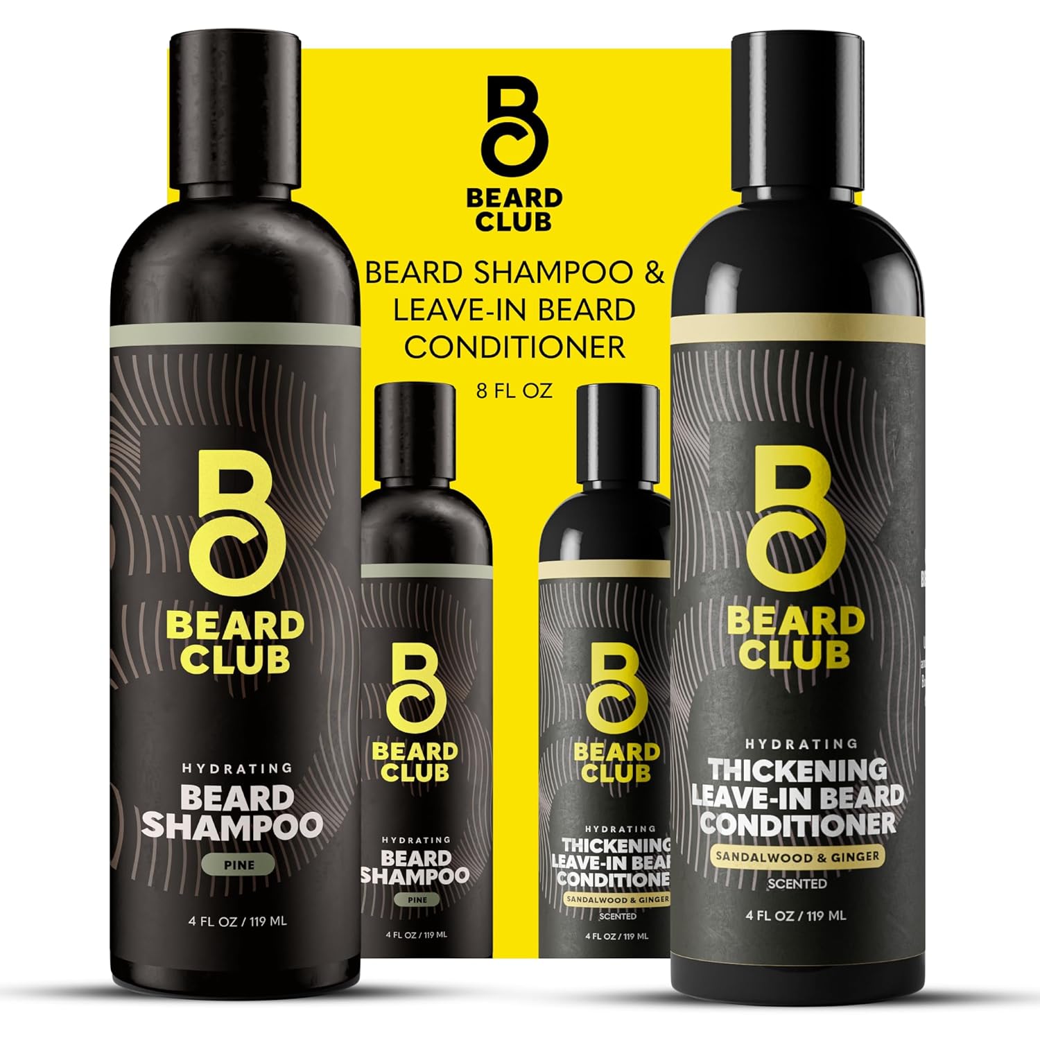 The Beard Club Beard Wash & Conditioner Set - Hydrating Shampoo & Leave-In Conditioner for Men | Grooming Gift Kit