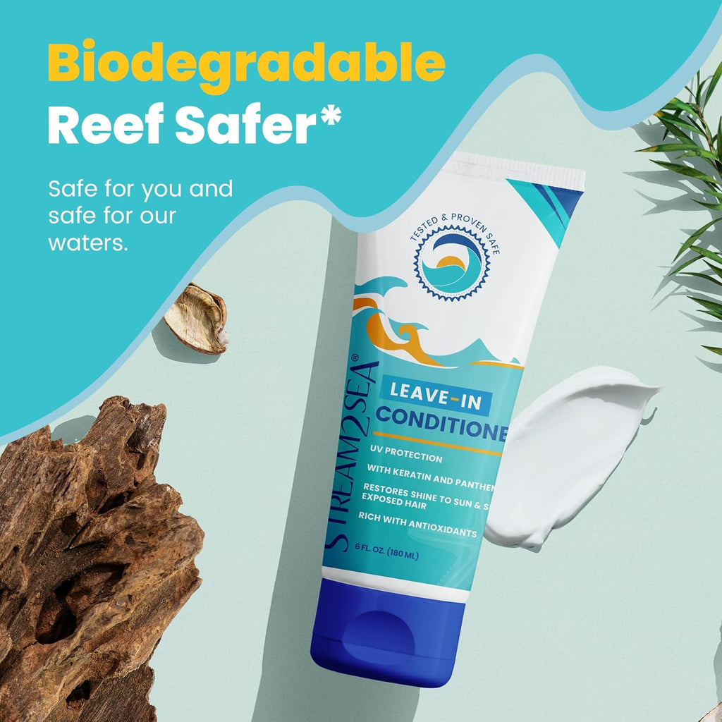 Stream2Sea Leave-In Hair Conditioner - Detangles & Replenishes Moisture | Natural, Sulfate-Free, UV Protection