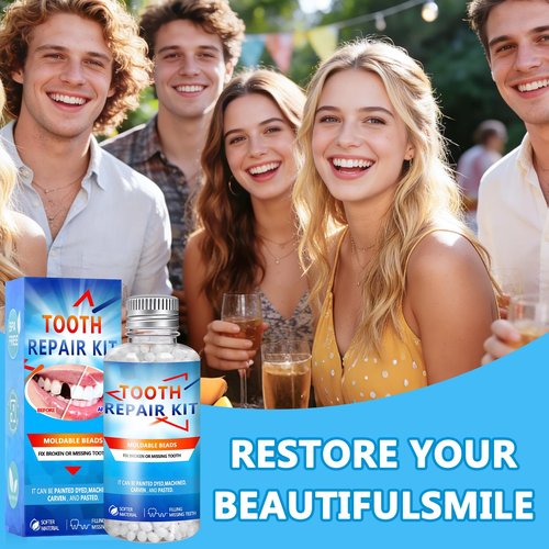 Moldable False Teeth Beads, DIY Temporary Tooth Replacement Kit, Suitable for Missing, Broken and Chipped Tooth Repair Beads, Thermoplastic Beads, Make You Smile Confidently