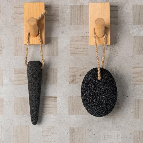 CopesFuda Natural Volcanic Pumice Stone for Feet & Hands. Foot Scrubber for Dead Skin Remover & Deep Cleansing, Cone Shape Stone for Hard-to-Reach Areas Corn Removal, 2 Pcs, Ready-to-Gift Design