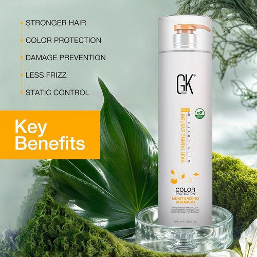GK HAIR Vegan Moisturizing Shampoo - Deep Conditioning Treatment with Keratin for Color-Treated Hair | 33.8 Ounce