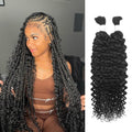 Human Braiding Hair for Boho Braids 2 Bundles 100g 16Inch Water Wave Human Hair Braiding Hair 12A Brazilian Virgin No Weft Hair Extensions for Bohemian Knotless Braids Bulk Human Hair for Braiding