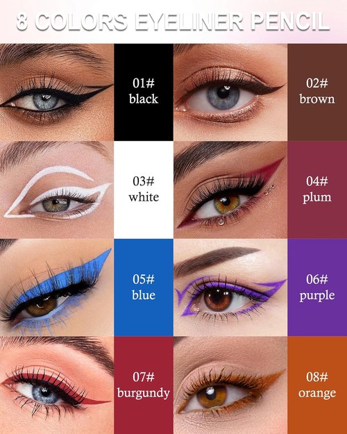 Skiennix Colored Liquid Eyeliner Pen - Black Waterproof, Long Lasting & Smudge-Proof | Perfect Valentine’s Day Gift