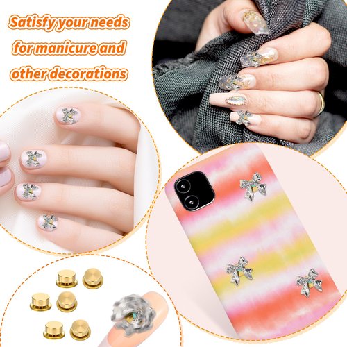 30 PCS Rotating Nail Charms Nail Art Rotating Charm Bearing for Nails Art Designs, Jewelry Rotat Tools for Women DIY Crafting Jewelry Accessories, Gold