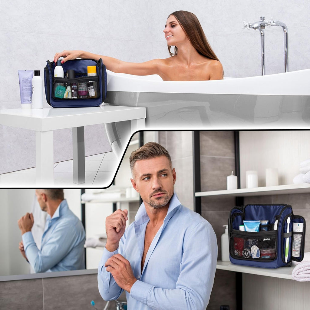 Travel Toiletry Bag | Large Waterproof Organizer for Men & Women - 19 Compartments, 10.6”x10.6”x3.2”