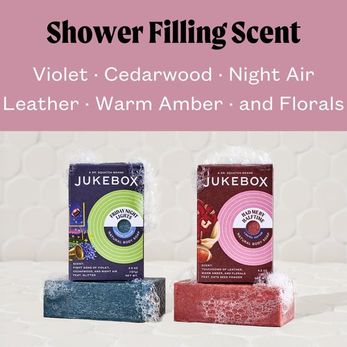 JUKEBOX Natural Bar Soap - Fall Collection Duo: Friday Night Lights & Had Me by Halftime - Cedarwood and Floral Soap | Made in USA - A Dr. Squatch Brand 4.5oz, 2 Pack