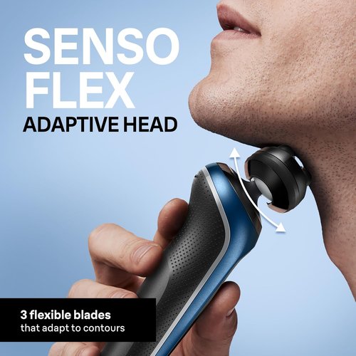 Braun Electric Shaver - Series 6 6177cc | Wet & Dry Shaving, Turbo & Gentle Modes, Blue