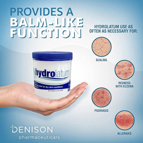 Hydrolatum Moisturizing Cream Tub: Hydrating, Lightweight Non-Greasy Moisturizer for Women & Men, Nourishing Lotion for Sensitive Skin, Face & Body Cream for Soft, Smooth – 12oz