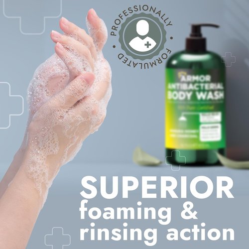 Antibacterial Body Wash by [Brand Name] - Kills 99.9% of Germs | Manuka Honey & Charcoal, 16 fl oz