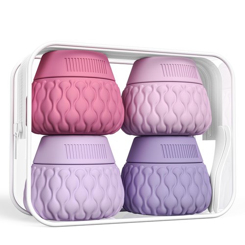 ITDAWEI Travel Containers for Toiletries with Clear Bag, 1.7oz TSA Approved Travel Size Containers, All Silicone Refillable Cosmetic Jars, Leakproof Accessories for Cosmetic Face Body Hand Cream
