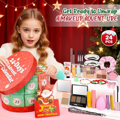 Ponhey Makeup Advent Calendar 2025,24 Days Christams Advent Beauty Calendar,Countdown Calendar For Girls Teens Women Adult,Xmas Holiday Beauty & Cosmetic Surprise Gift