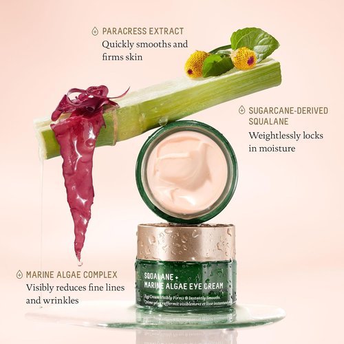 Biossance Squalane & Marine Algae Eye Cream - Anti-Aging Hydrating Formula for Fine Lines & Puffiness - 0.5 Ounce