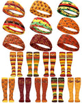 ShinyMatch 18 Pcs Turkey Trot Costume Set Thanksgiving Sports Headbands Fall Turkey Running Socks Holiday Running Breathable Socks Non Slip Headbands for Men Women Fitness Cycling