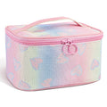 DALINEEYI Makeup Bag, Travel Makeup Case Organizer With Handle and Divider, Make Up Box for Women, Cute Cosmetic Bag for Girls Sister Gifts