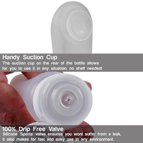 LiquiSnugs Premium Travel Bottles - 100% Leak Proof Silicone Toiletry Containers | TSA Approved with Suction Cups
