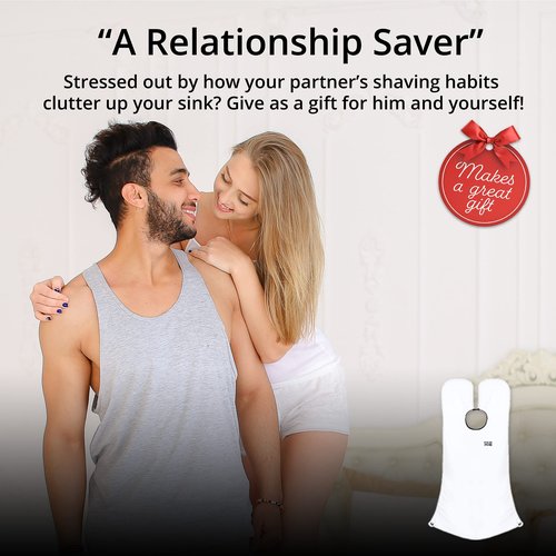 Beard King Beard Bib Apron - As Seen on Shark Tank – Gifts for Him, Stocking Stuffers for Men, Mens Gift, White