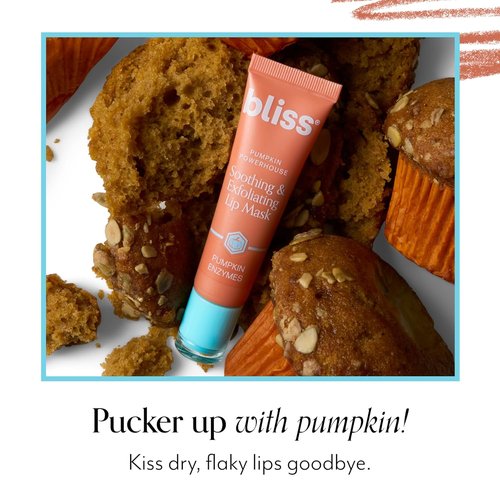 Bliss Pumpkin Powerhouse Lip Mask - Hydrating Overnight Balm for Dry, Exfoliated Lips