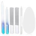 6 Pcs Glass Nail File and Nail Shiner Set Manicure Pedicure Glass File Buffer Cuticle Trimmer Nano Finger Nano Foot Scrubber Callus Remover Foot Care Pedicure Fingernails Toenail