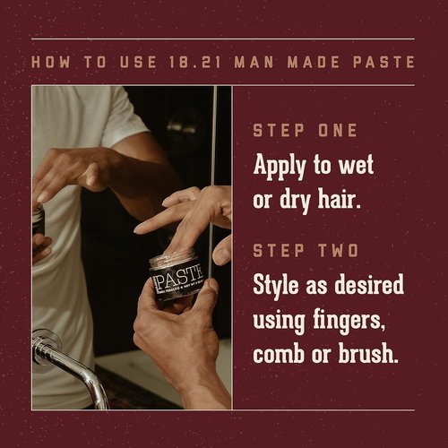 18.21 Man Made Hair Styling Paste - Original Sweet Tobacco Scent, 2oz | Natural Shine Finish