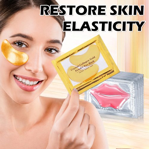 AOAZXBB 30 PCS Lip Mask Under Eye Mask 24K Gold Eye Mask,Moisturizing Nourishing Lip Mask for Dry Lips,Eye Patches for Puffy Eyes Dark Circles