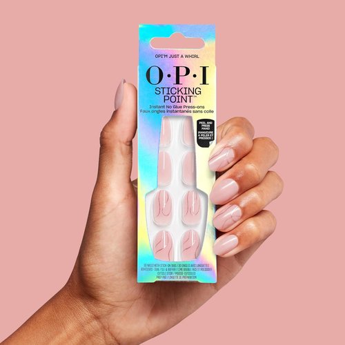 OPI Sticking Point - Instant No Glue Press On Nails | 30 Count with Adhesive Tabs | Short Round, Almond & Squoval Styles