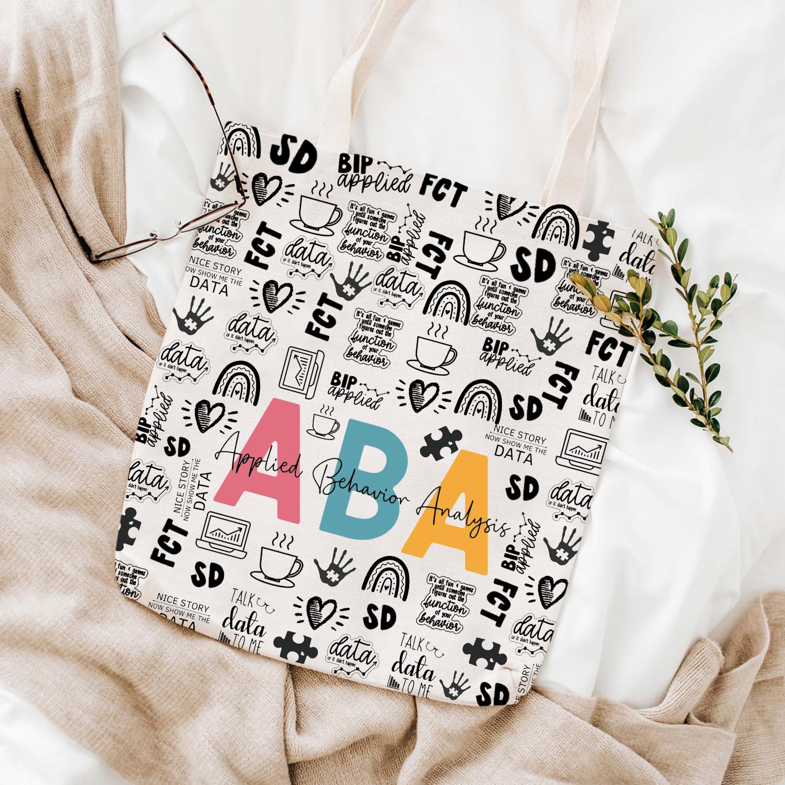 WCGXKO ABA Therapist Behavior Therapist Gift ABA Therapist Survival Kit Zipper Pouch Makeup Bag (ABA ap tote)