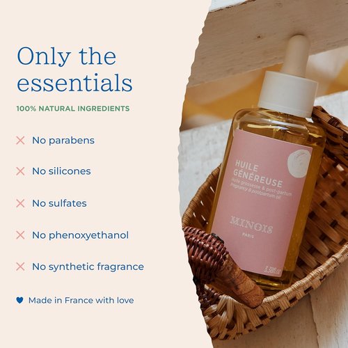 Minois Paris Pregnancy Body Oil - Organic Stretch Marks Prevention & Firming Skin Therapy - Made in France