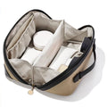 mibasies Flat Lay Travel Makeup Bag for Women, Dual-Zipper Cosmetic Bag, Large Capacity Toiletry Bag with Handle