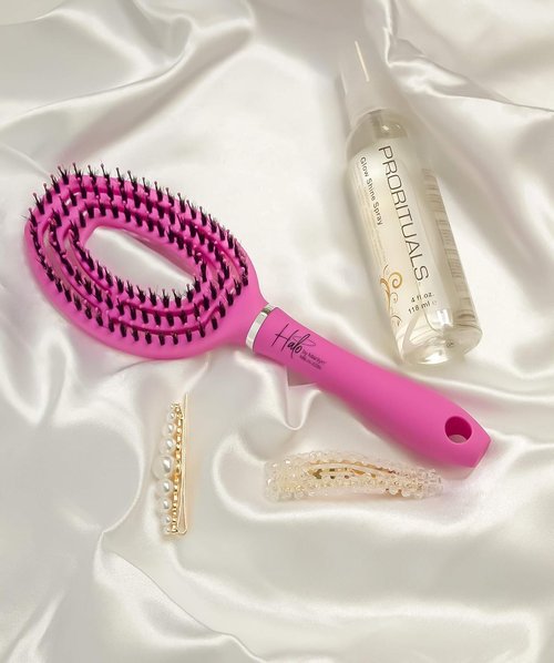 Marilyn Brush Halo Paddle Brush - Smoothing Blowout Brush with Boar/Nylon Bristles | Fast Drying for Sensitive Scalps & Wigs