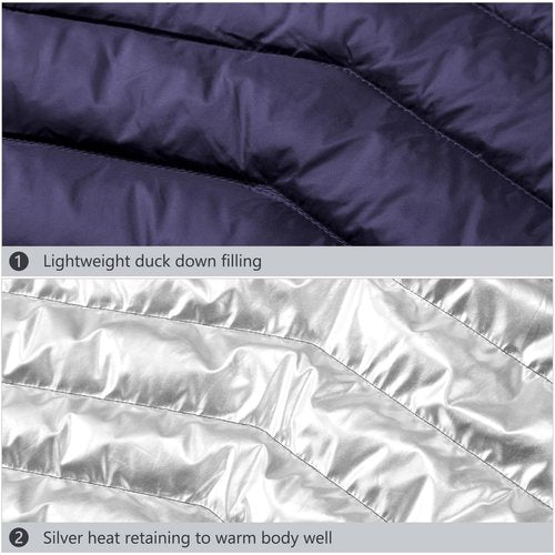 CAMEL CROWN Men Packable Down Jacket Hooded Lightweight Puffer Insulated Coat for Travel Outdoor Hiking
