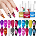 SAVILAND 12 Colors Crystal Cat Eye Gel Nail Polish Set: Glitter Shiny Dreamy Series with Double-head Magnetic Stick Reflective Disco 2025 Fall Gel Nail Polish Manicure DIY Nail Art Salon Home Gifts