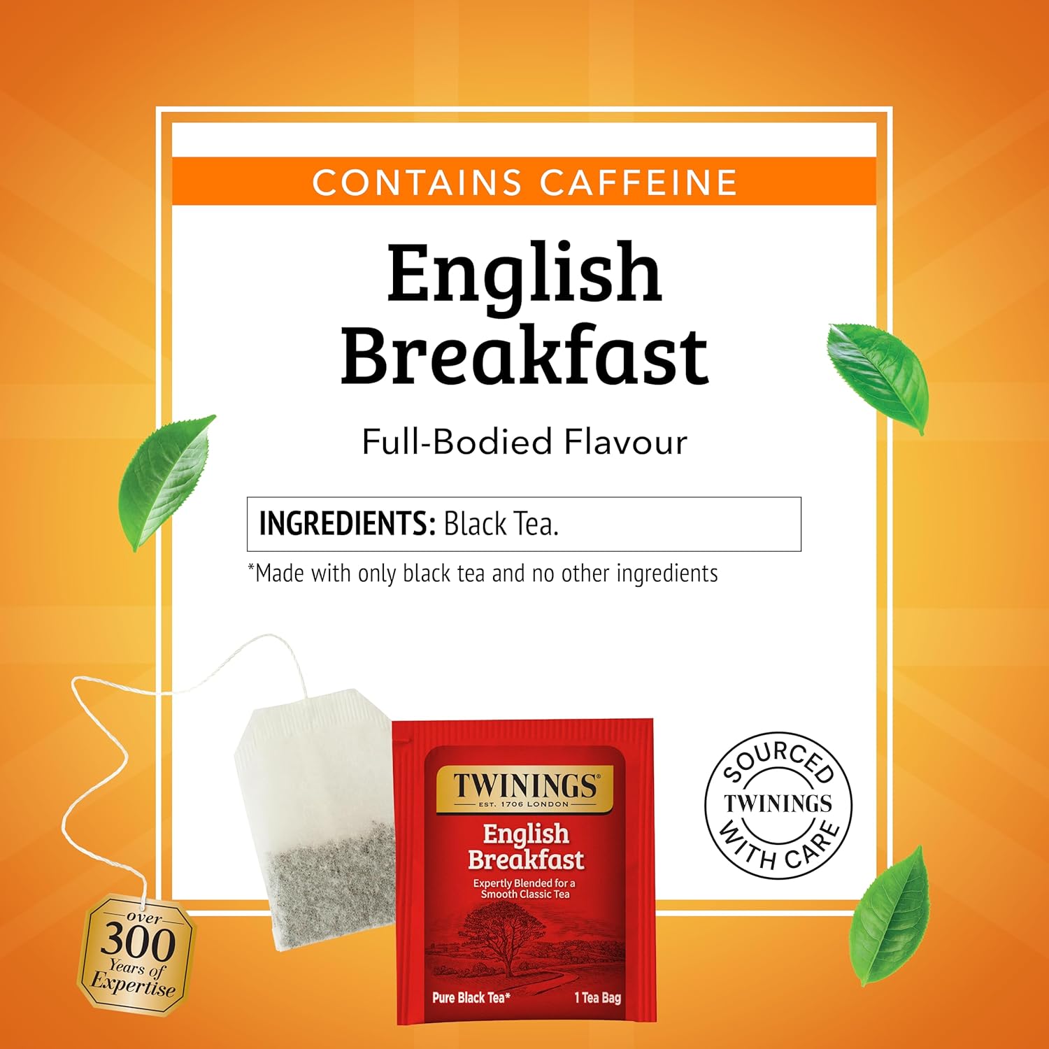 Twinings English Breakfast Black Tea - Smooth & Robust Flavor | 100 Individually Wrapped Teabags