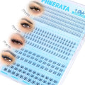 PHKERATA 4 Style Bottom Lashes Natural Bottom Lash CLusters Lower Manga Eyelash Clusters 372pcs Anime Fairy Individual Lashes Bottoms DIY Eyelash Extensions, 5-7mm