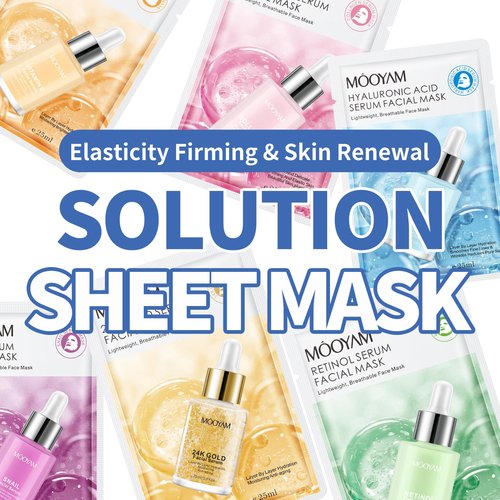 GUOYAOLIFU 12 Pack Serum Sheet Masks,Facial Masks Skincare for Women,Hydrating & Moisturizing Face Masks for All Skin Types,Smooth,Nourishing,Lightweight