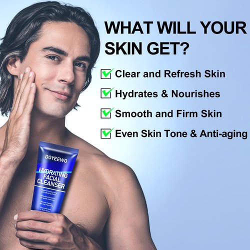 Skin Care for Men, Hydrate, Firm, Anti-Aging & Wrinkle Mens Self Care Facial Face Routine Kit,Birthday Valentines Gift Baskets for Young Men Him Teen Boy Dad Boyfriend Husband Christmas Gifts Ideas