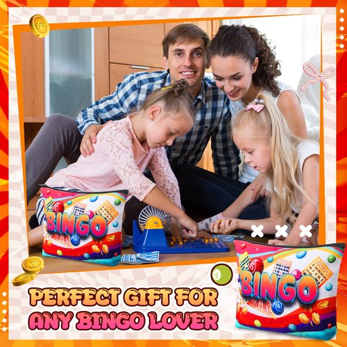 SilTriangle 12 Pcs Bingo Gifts Makeup Bags Bingo Game Lover Gifts Travel Zipper Pouch for Seniors Mom Grandma Women Players