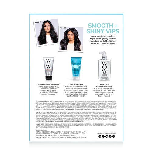 COLOR WOW Smooth + Shiny VIPs Kit - Ultimate Hair Care Set for Glossy, Frizz-Free Locks